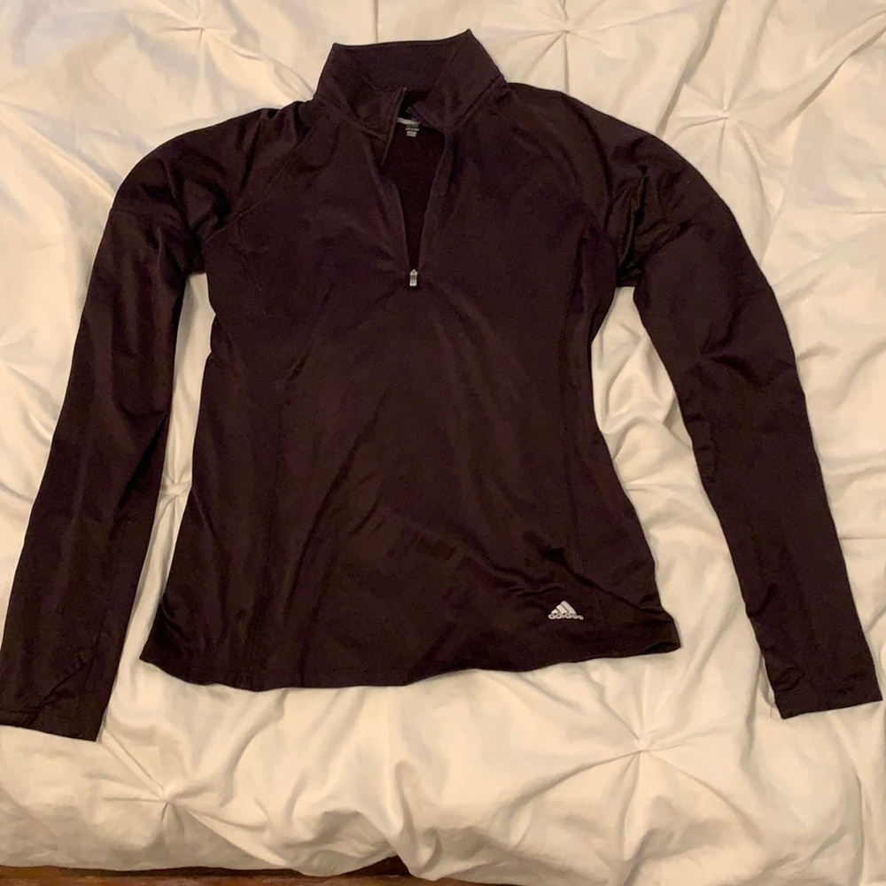 Adidas purple golf quarter zip
